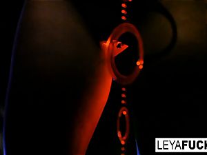 Disco stunner Leya gets an anal invasion fucking and internal ejaculation