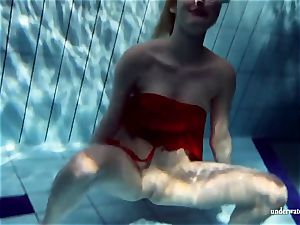 sizzling blond Lucie French teenager in the pool