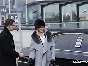 gorgeous towheaded pummeling The Ambassador In His Limo-asiansexhd.info