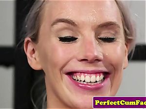 huge-titted officer honey gets perfect flow on face