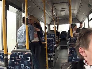 Lindsey Olsen romps her guy on a public bus